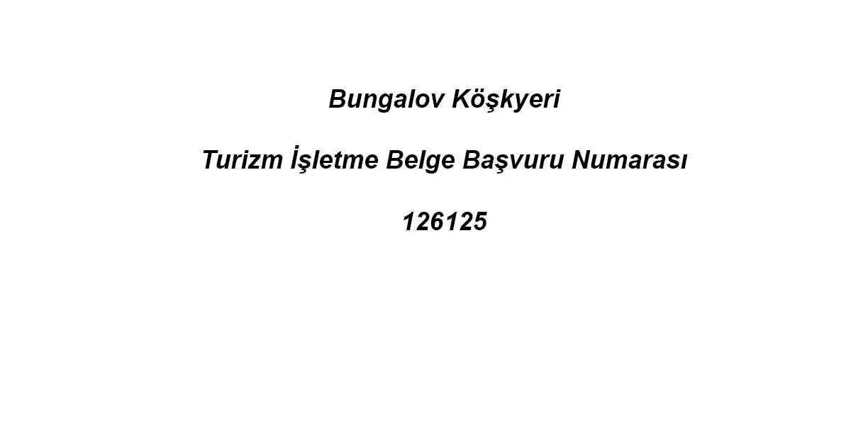 Bungalov Köşkyeri 1